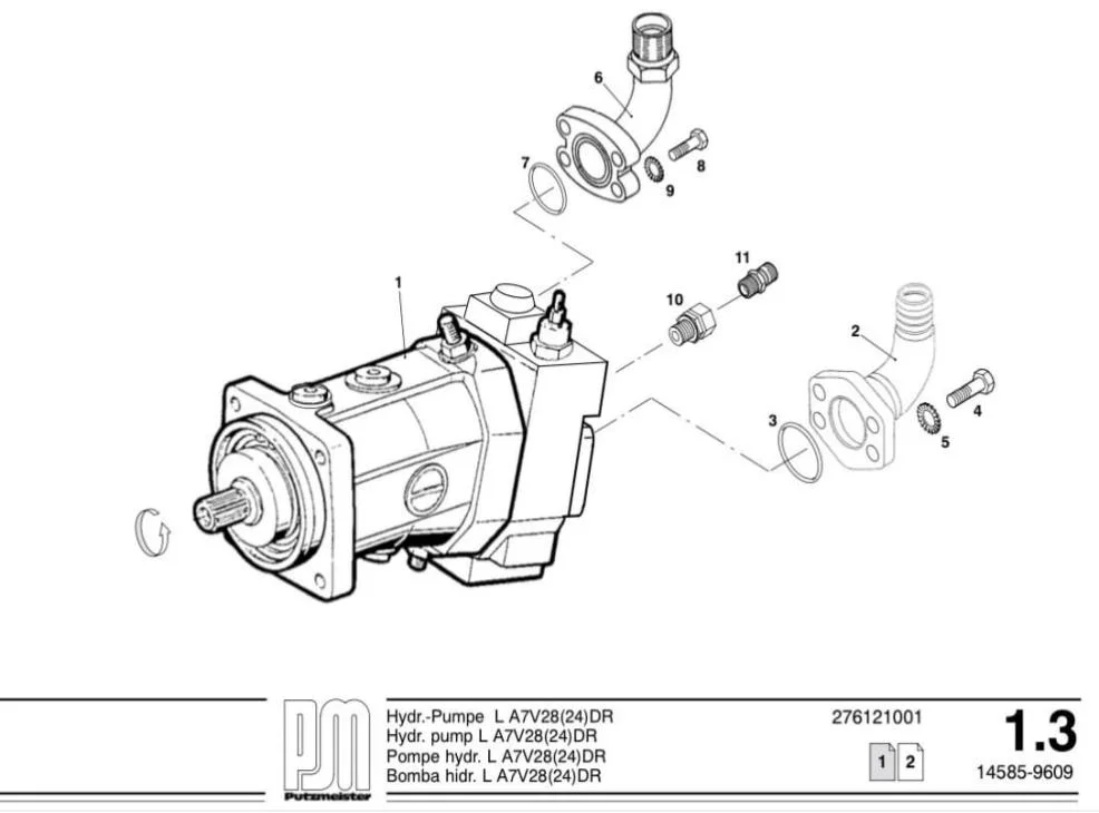 Bomba hidráulica do OEM Putzmeister 259028008 novos em A7V28dr conservado em estoque